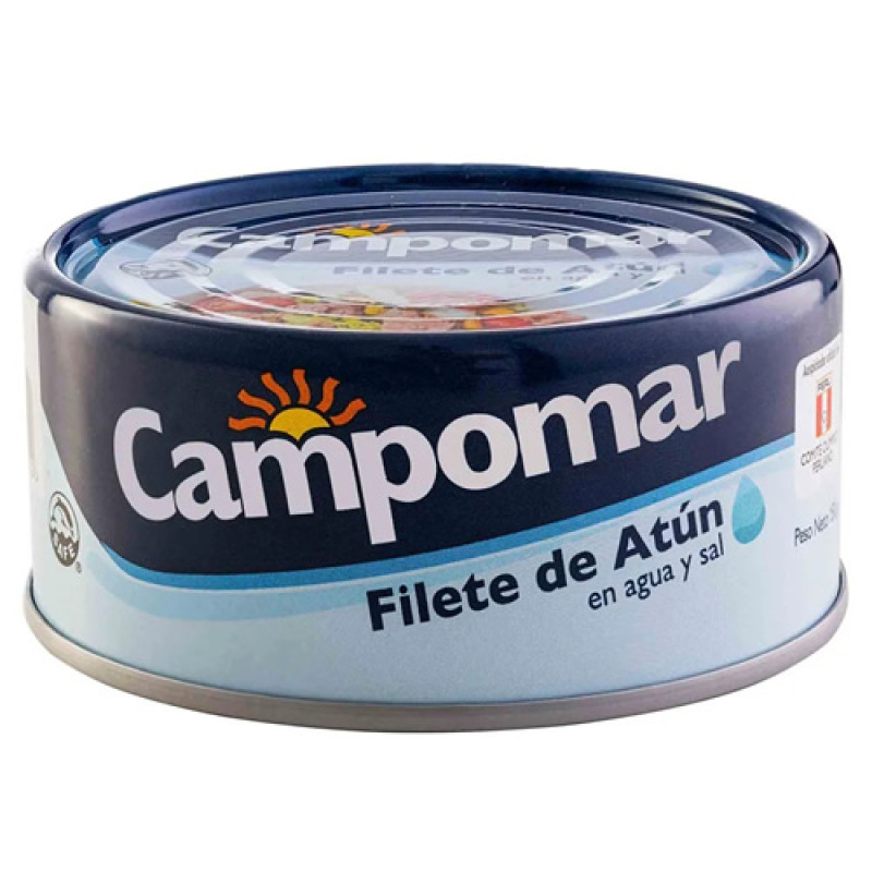 CAMPOMAR TUNA FILLET CANNED FISH IN WATER & SALT, CAN X 150 GR