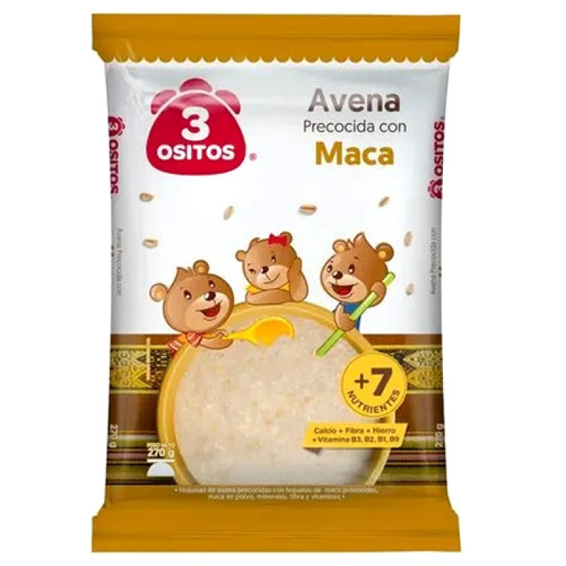 3 OSITOS - PERUVIAN OATMEAL WITH MACA FLAKES , BAG X 270 GR