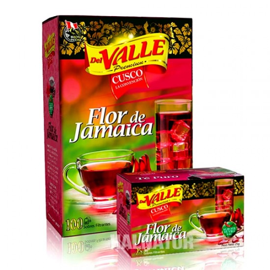 DEL VALLE  - JAMAICA FLOWER TEA INFUSIONS, BOX OF 100 TEA BAGS