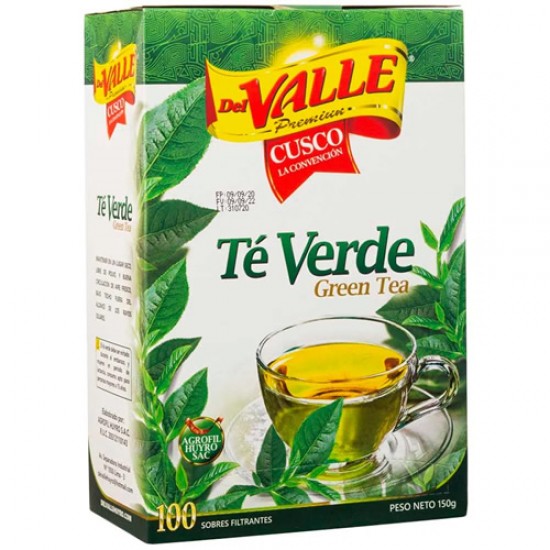 DEL VALLE - GREEN TEA INFUSIONS, BOX OF 100 TEA BAGS