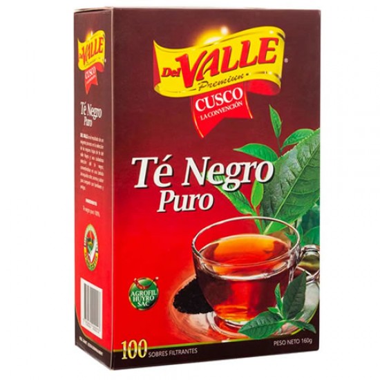 DEL VALLE - PURE BLACK TEA INFUSIONS, BOX OF 100 TEA BAGS