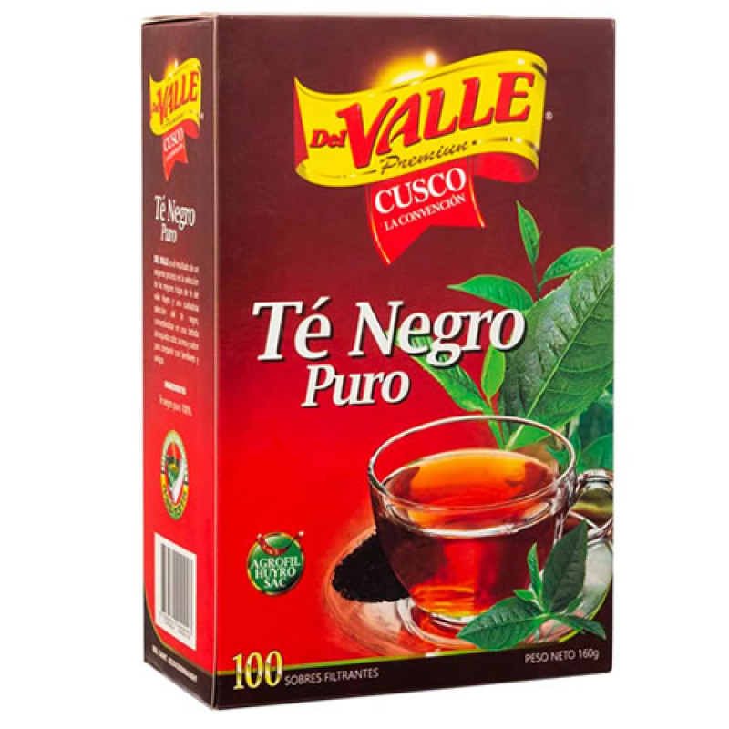DEL VALLE - PURE BLACK TEA INFUSIONS, BOX OF 100 TEA BAGS
