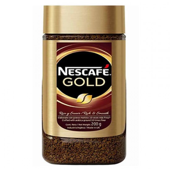 NESCAFE GOLD - INSTANT GROUND COFFEE , JAR x 200 GR