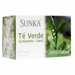 SUNKA -  GREEN TEA & LEMON , PERUVIAN ORGANIC INFUSIONS - BOX OF 100 TEA BAGS