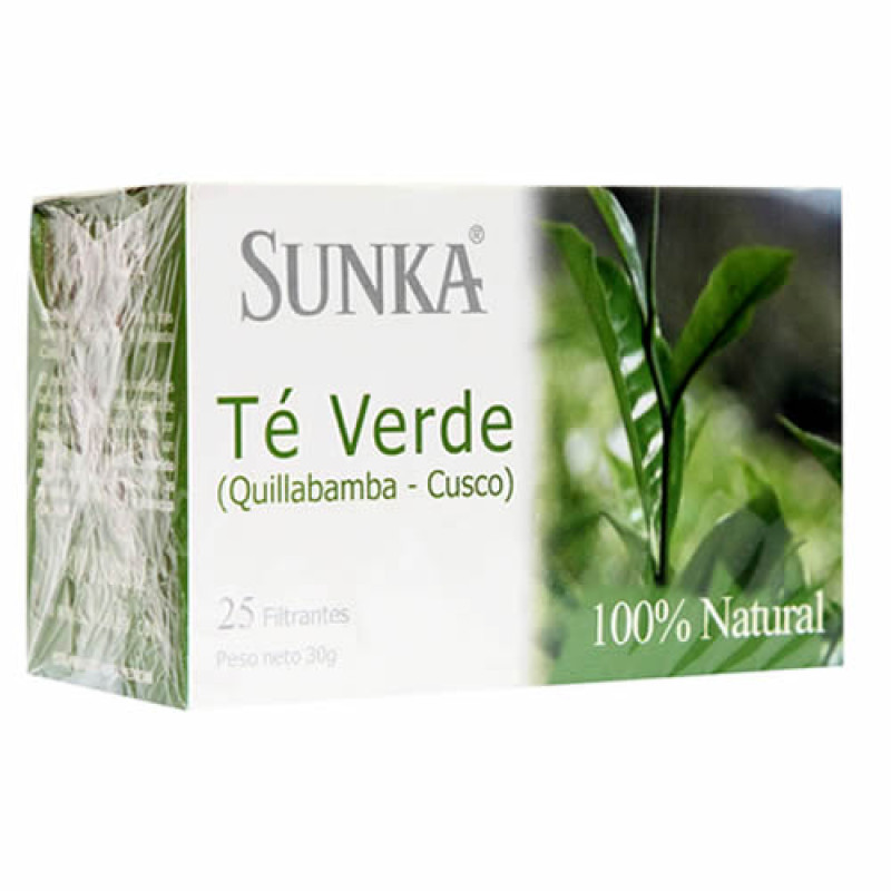 SUNKA -  GREEN TEA & LEMON , PERUVIAN ORGANIC INFUSIONS - BOX OF 25 TEA BAGS