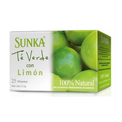 SUNKA -  GREEN TEA & LEMON , ORGANIC INFUSIONS - BOX OF 100 TEA BAGS