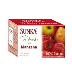 SUNKA -  GREEN TEA & APPLE , PERUVIAN ORGANIC INFUSIONS - BOX OF25 TEA BAGS