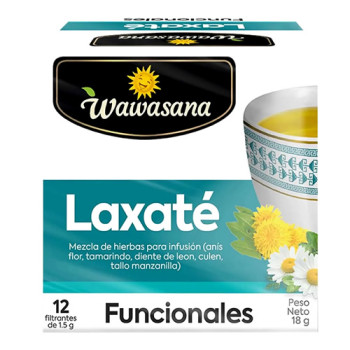 WAWASANA LAXATE - PERUVIAN HERBAL ORGANIC TEA INFUSION, BOX OF 12 TEA BAGS