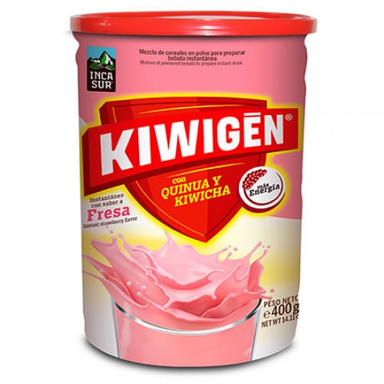 KIWIGEN -  INSTANT DRINK STRAWBERRY FLAVOR , JAR X 400 GR