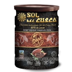 SOL DEL CUSCO - INSTANT GROUND DARK CHOCOLATE  40% CACAO , BOWL X 220 GR