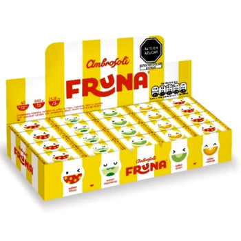 AMBROSOLI "FRUNA" CHEWY FRUIT  CANDY, BOX OF 40 UNITS