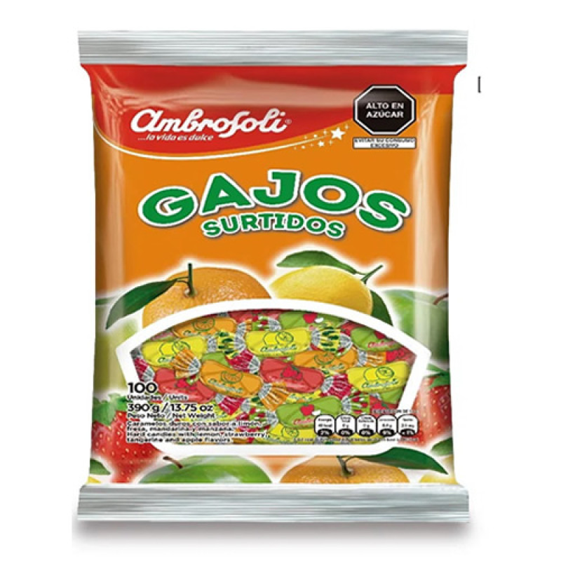 AMBROSOLI "GAJOS" HARD CANDIES ASSORTED FLAVORS -  BAG x 100 UNITS