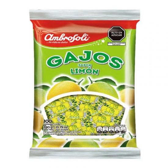 AMBROSOLI - "GAJOS" HARD CANDIES LEMON FLAVOR -  BAG x 100 UNITS