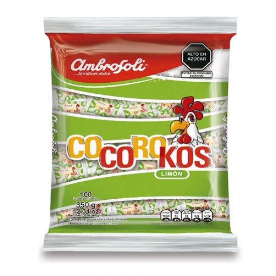 AMBROSOLI COCOROKOS -  LEMON FLAVOR CANDIES CARAMELS, BAG X 100 UNITS