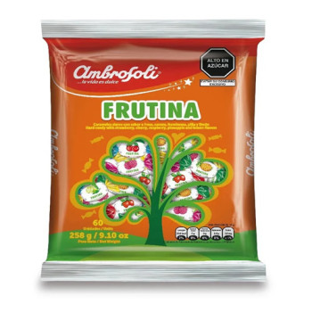 AMBROSOLI "FRUTINA" ASSORTED CARAMELS CANDIES , BAG x 60 UNITS