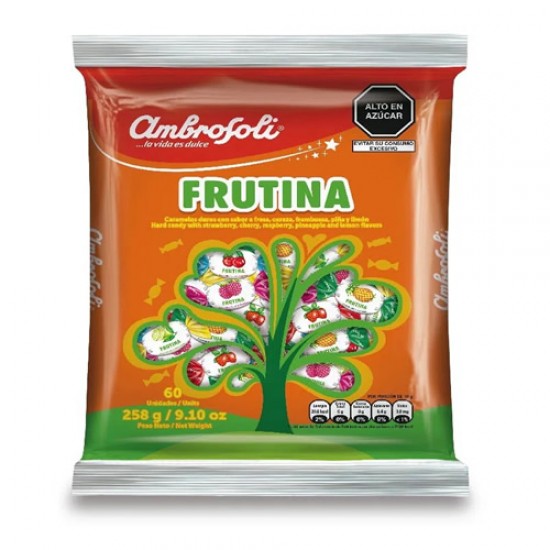 AMBROSOLI - "FRUTINA" ASSORTED CARAMELS CANDIES , BAG x 60 UNITS