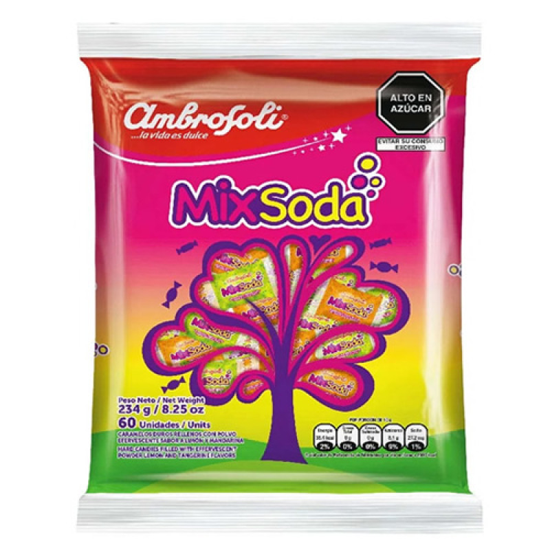 AMBROSOLI MIXSODA HARD CANDIES , BAG x 60 UNITS