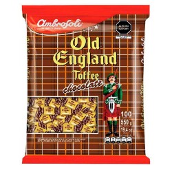 AMBROSOLI - "OLD ENGLAND" CHOCOLATE TOFFEES -  BAG x 100 UNITS