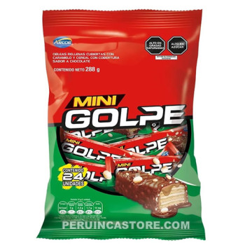 ARCOR "MINI GOLPE" WAFER OBLEA COVERED CARAMEL & CEREAL, BAG X 288 GR