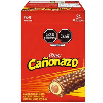 CAÑONAZO BAR COVERED CHOCOLATE COUVERTURE, BOX OF 24 UNITS