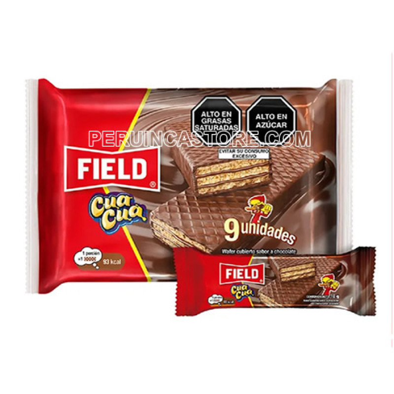 CUA CUA -  WAFER ( OBLEA) COVERED WITH CHOCOLATE CREAM,  BAG X 9 UNITS