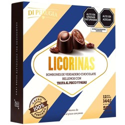 DI PERUGIA LICORINA - CHOCOLATE BONBONS FILLED WITH RAISINS,TRUFFLES,PISCO LIQUOR - BOX OF 144 GR