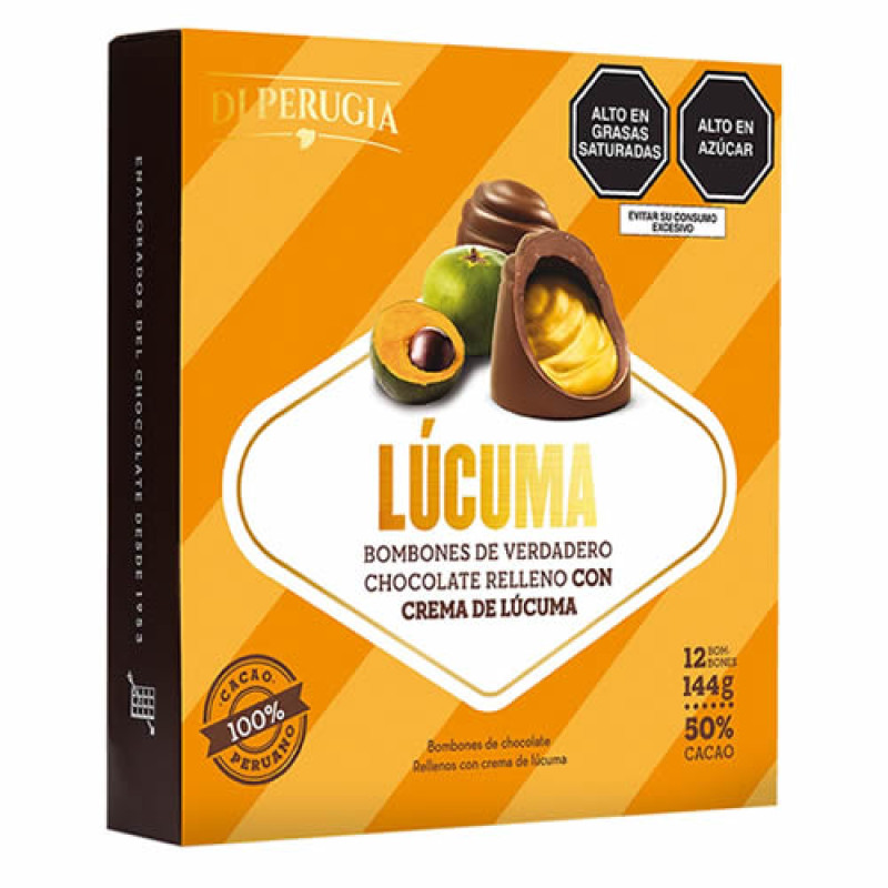 DI PERUGIA CHOCOLATE BONBONS STUFFED LUCUMA CREAM, BOX OF 144 GR