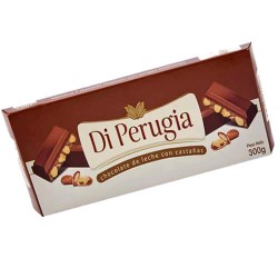 DI PERUGIA - MILK CHOCOLATE TABLETS WITH CHESTNUTS , TABLEY X 300 GR