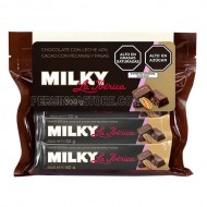 LA IBERICA MILKY - MILK CHOCOLATE WITH PECANS & RAISINS, BAG X 6 BARS 