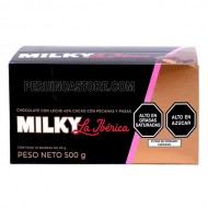 LA IBERICA MILKY - MILK CHOCOLATE WITH PECANS & RAISINS , BOX OF 10 BARS 