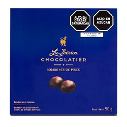 LA IBERICA - CHOCOLATE BONBONS STUFFED WITH LIQUOR PISCO  , BOX OF 90 GR