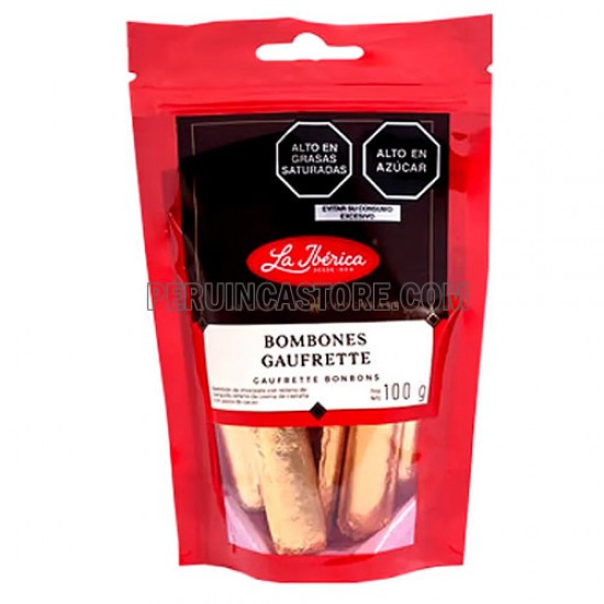 LA IBERICA GAUFRETTE CHOCOLATE BONBONS , SACHET X 100 GR