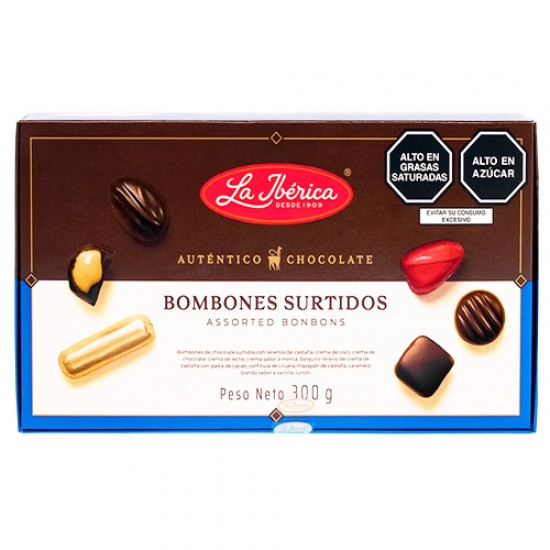 LA IBERICA - PERUVIAN ASSORTED CHOCOLATE BONBONS, BOX OF 300 GR