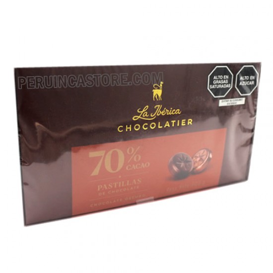 LA IBERICA - DARK CHOCOLATE PILLS, 70 % CACAO - BOX OF 300 GR