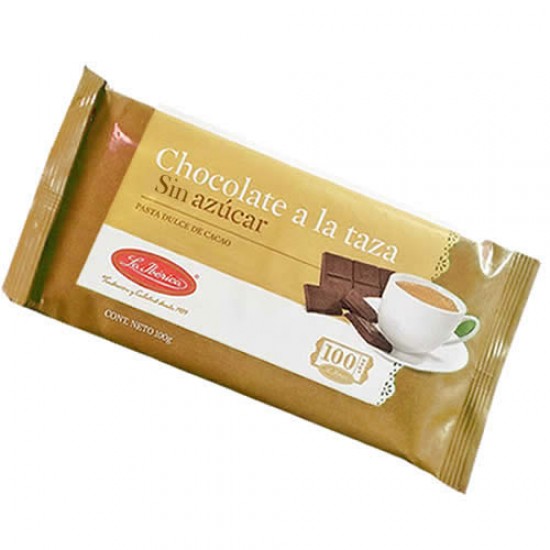 LA IBERICA - PERUVIAN CHOCOLATE TABLET  TO CUP ( A LA TAZA )  NO SUGAR  X 100 GR