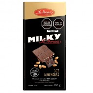 LA IBERICA - MILKY CHOCOLATE WITH ALMONDS ,TABLET X 100 GR