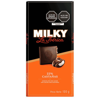 LA IBERICA - MILKY CHOCOLATE WITH CHESTNUTS , TABLET X 100 GR