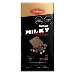 LA IBERICA - MILKY CHOCOLATE WITH CHESTNUTS , TABLET X 100 GR