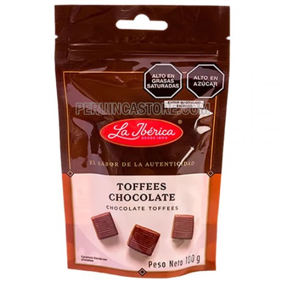 LA IBERICA CHOCOLATE TOFFEES , SACHET X 100 GR