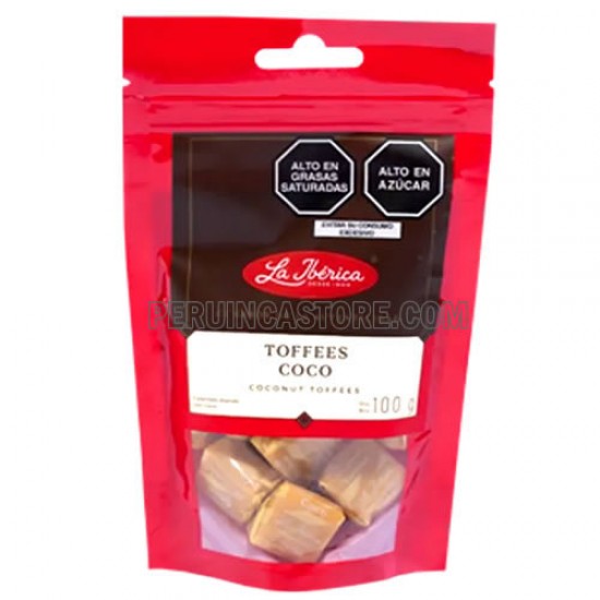 LA IBERICA - COCONUT TOFFEES , SACHET X 100 GR