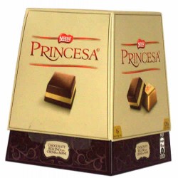 PRINCESA - PERUVIAN CHOCOLATE BONBONS STUFFED OF PEANUT CREAM ,  BAG X 16 UNITS