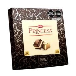 PRINCESA - PERUVIAN CHOCOLATE BONBONS STUFFED OF PEANUT CREAM ,  BOX 24 UNITS