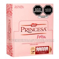 PRINCESA -  CHOCOLATE BARS STUFFED STRAWBERRY CREAM , BOX OF 20 BARS