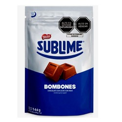 SUBLIME - PERUVIAN  MILK CHOCOLATE BONBONS STUFFED OF PEANUT ,  BAG X 18 UNITS