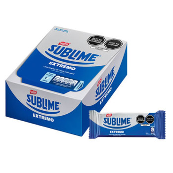 SUBLIME EXTREMO - PERUVIAN CHOCOLATE TABLET STUFFED OF PEANUT ,  BOX OF 15 UNITS
