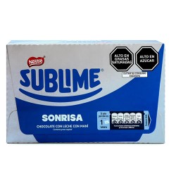 SUBLIME SONRISA - PERUVIAN CHOCOLATE TABLET STUFFED OF PEANUT ,  BOX OF 20 UNITS