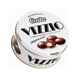 VIZZIO - ALMONDS COVERED WITH CHOCOLATE CREAM ,  BOWL  X 182 GR. 