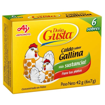 DOÑA GUSTA CHICKEN SEASONING POWDER, BOX OF 6 SACHETS