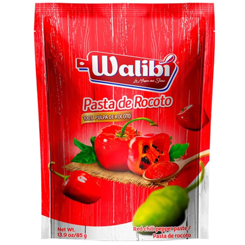 WALIBI ROCOTO HOT CHILI PEPPER PASTE SAUCE, SACHET X 85 GR