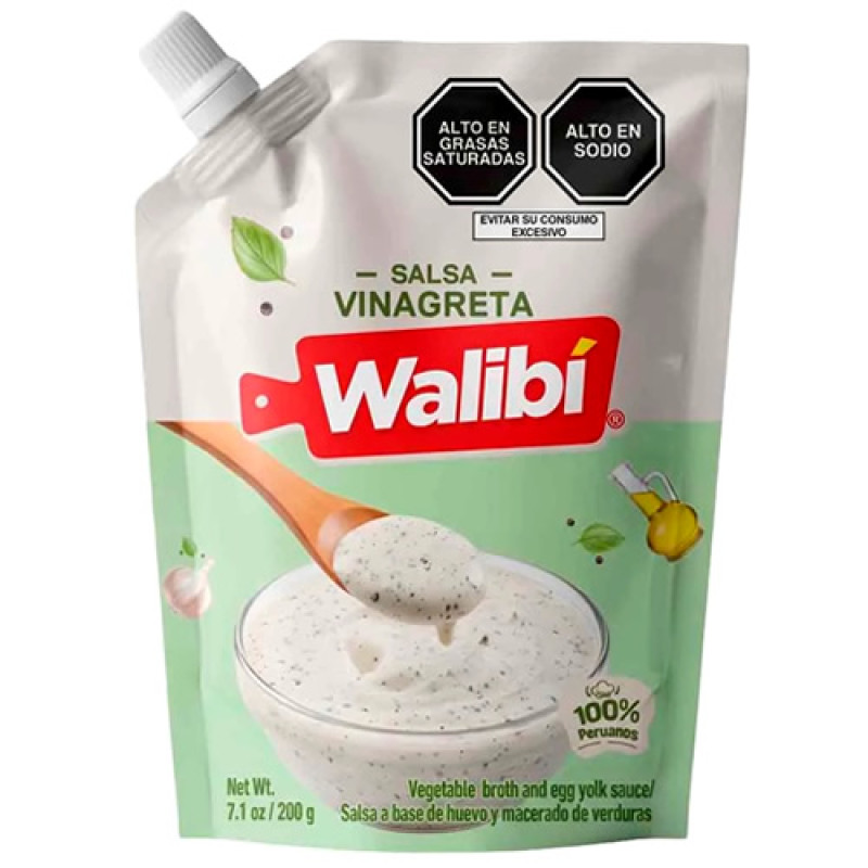 WALIBI VINAGRETA SAUCE STYLE ITALIAN SAUCE, DOYPACK X 200 GR